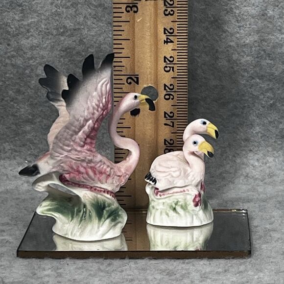 Vintage Miniature Pink Flamingo Porcelain Tropical Bird Hagen Renaker ? Japan ? - Picture 10 of 13